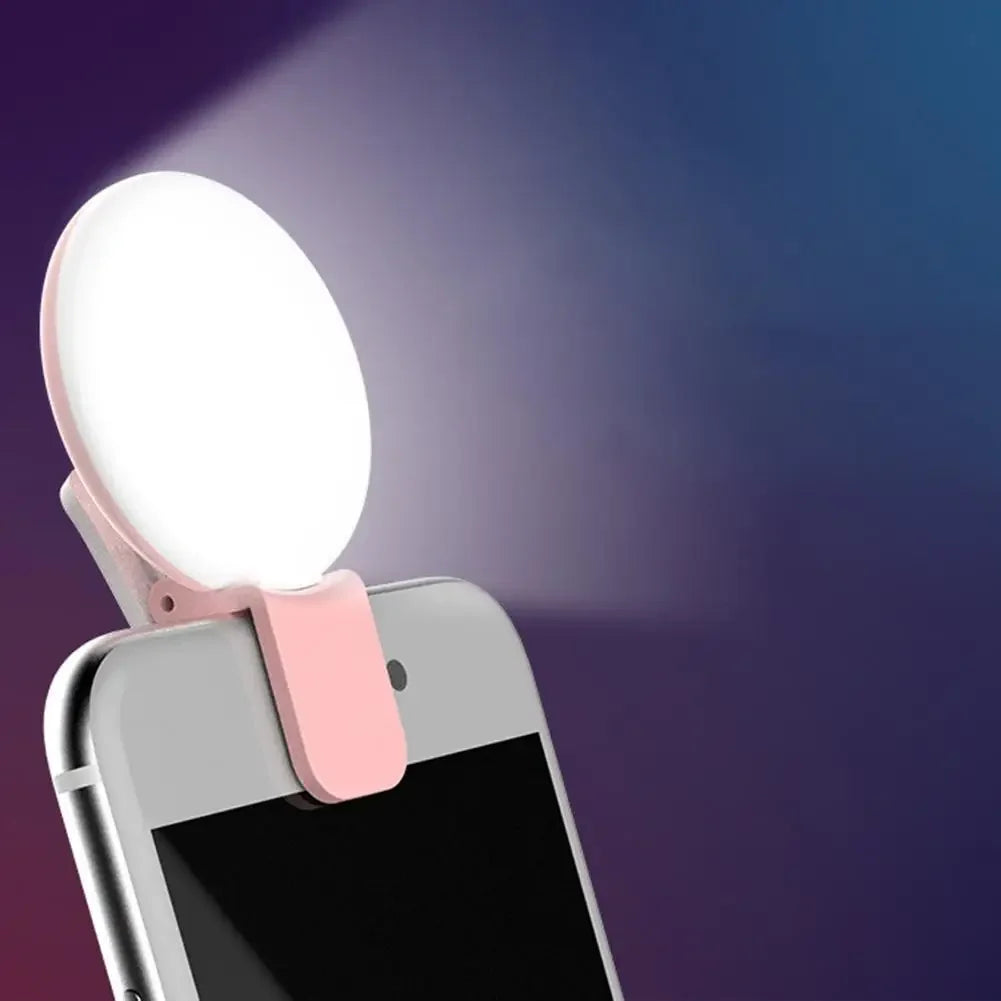 إضاءة سيلفي دائرية محمولة للجوال | 3 درجات إضاءة USB